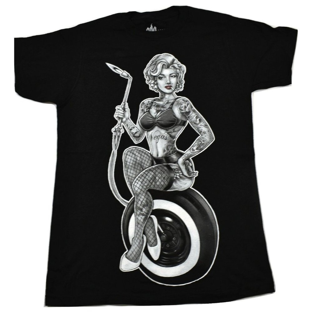 Get Down Art Mens Marilyn Monroe Cool & Beautiful Graphic Black Shirt New